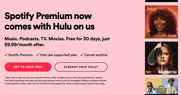 Free Hulu With Spotify Premium